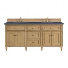 James Martin Vanities 424-V72-LNO-3CSP - Lorelai 72'' Double Vanity, Light Natural Oak w/ 3 CM Charcoal Soapstone Quartz Top