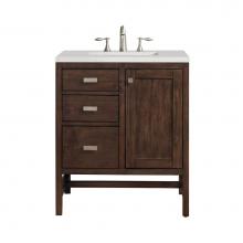 James Martin Vanities E444-V30-MCA-3LDL - Addison 30'' Single Vanity, Mid-Century Acacia w/ 3 CM Lime Delight Quartz Top