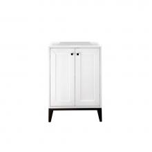 James Martin Vanities E303-V24-GW-MBK - Chianti 24'' Single Vanity Cabinet, Glossy White, Matte Black