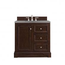 James Martin Vanities 825-V36-BNM-3GEX - De Soto 36'' Single Vanity, Burnished Mahogany w/ 3 CM Grey Expo Quartz Top