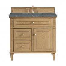 James Martin Vanities 424-V36-LNO-3PBL - Lorelai 36'' Single Vanity, Light Natural Oak w/ 3 CM Parisien Blue Quartz Top