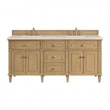 James Martin Vanities 424-V72-LNO-3EMR - Lorelai 72'' Double Vanity, Light Natural Oak w/ 3 CM Eternal Marfil Quartz Top