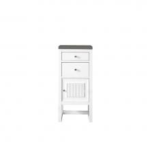 James Martin Vanities E645-B15R-GW-3GEX - Athens 15'' Base Cabinet w/ Drawers and Right Door, Glossy White w/ 3 CM Grey Expo Quart