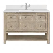 James Martin Vanities 330-V48-WWO-1WZ - Breckenridge 48'' Single Vanity, Whitewashed Oak w/ Single Hole 3CM White Zeus Quartz To