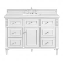 James Martin Vanities 424-V48-BW-3WZ - Lorelai 48'' Single Vanity, Bright White w/ 3 CM White Zeus Quartz Top