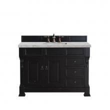 James Martin Vanities 147-114-5236-3VSL - Brookfield 48'' Single Vanity, Antique Black w/ 3 CM Victorian Silver Quartz Top