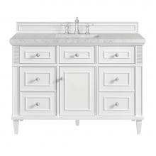 James Martin Vanities 424-V48-BW-3EJP - Lorelai 48'' Single Vanity, Bright White w/ 3 CM Eternal Jasmine Pearl Quartz Top