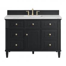 James Martin Vanities 424-V48-BKO-3ENC - Lorelai 48'' Single Vanity, Black Onyx w/ 3 CM Ethereal Noctis Quartz Top