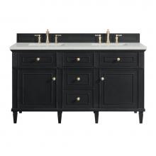 James Martin Vanities 424-V60D-BKO-3LDL - Lorelai 60'' Double Vanity, Black Onyx w/ 3 CM Lime Delight Quartz Top