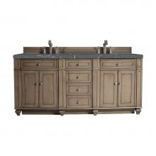 James Martin Vanities 157-V72-WW-3PBL - Bristol 72'' Double Vanity, Whitewashed Walnut w/ 3 CM Parisien Bleu Quartz Top