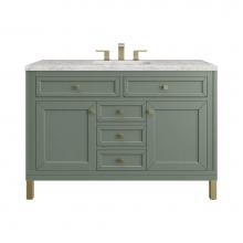 James Martin Vanities 305-V48-SC-3EJP - Chicago 48'' Single Vanity, Smokey Celadon w/ 3 CM Eternal Jasmine Pearl Top