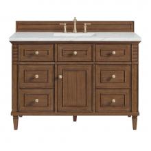 James Martin Vanities 424-V48-WLT-3ENC - Lorelai 48'' Single Vanity, Mid-Century Walnut w/ 3 CM Ethereal Noctis Quartz Top