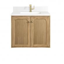 James Martin Vanities 545-V30-LNO-1WZ - Laurent 30'' Single Vanity, Light Natural Oak w/ Single Hole 3 CM White Zeus Top & B