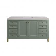 James Martin Vanities 305-V60S-SC-3ESR - Chicago 60'' Single Vanity, Smokey Celadon w/ 3 CM Eternal Serena Top