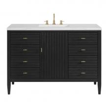 James Martin Vanities 485-V48-CBO-3AF - Myrrin 48'' Vanity, Carbon Oak w/ 3 CM Arctic Fall Solid Surface Top