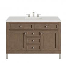 James Martin Vanities 305-V48-WWW-3LDL - Chicago 48'' Single Vanity, Whitewashed Walnut w/ 3 CM Lime Delight Quartz Top