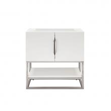 James Martin Vanities 883-V31.5-GW-BN - Columbia 31.5'' Single Vanity Cabinet, Glossy White, Brushed Nickel