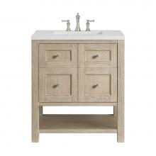 James Martin Vanities 330-V30-WWO-3LDL - Breckenridge 30'' Single Vanity, Whitewashed Oak w/ 3 CM Lime Delight Quartz Top