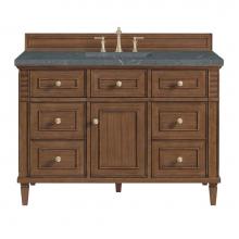 James Martin Vanities 424-V48-WLT-3PBL - Lorelai 48'' Single Vanity, Mid-Century Walnut w/ 3 CM Parisien Blue Quartz Top