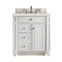 James Martin Vanities 157-V30-BW-3LDL - Bristol 30'' Single Vanity, Bright White w/ 3 CM Lime Delight Quartz Top