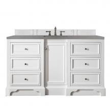 James Martin Vanities 825-V60S-BW-3GEX - De Soto 60'' Single Vanity, Bright White w/ 3 CM Grey Expo Quartz Top