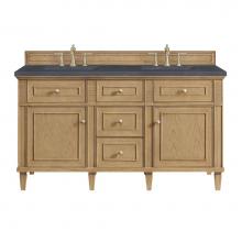 James Martin Vanities 424-V60D-LNO-3CSP - Lorelai 60'' Double Vanity, Light Natural Oak w/ 3 CM Charcoal Soapstone Quartz Top