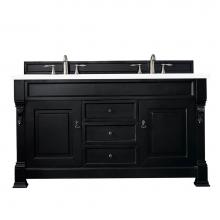 James Martin Vanities 147-114-5631-3WZ - Brookfield 60'' Double Vanity, Antique Black w/ 3 CM White Zeus Quartz Top