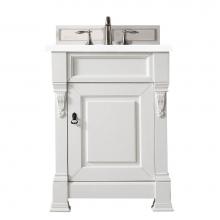 James Martin Vanities 147-V26-BW-3WZ - Brookfield 26'' Single Vanity, Bright White w/ 3 CM White Zeus Quartz Top