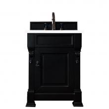 James Martin Vanities 147-114-V26-AQB-3WZ - Brookfield 26'' Single Vanity, Antique Black w/ 3 CM White Zeus Quartz Top