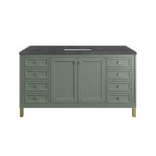 James Martin Vanities 305-V60S-SC-3CSP - Chicago 60'' Single Vanity, Smokey Celadon w/ 3 CM Charcoal Soapstone Top