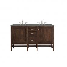 James Martin Vanities E444-V60D-MCA-3GEX - Addison 60'' Double Vanity, Mid-Century Acacia w/ 3 CM Grey Expo Quartz Top