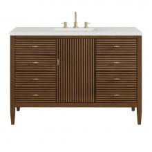 James Martin Vanities 485-V48-WLT-3LDL - Myrrin 48'' Vanity, Mid Century Walnut w/ 3 CM Lime Delight Quartz Top