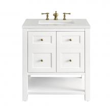 James Martin Vanities 330-V30-BW-3LDL - Breckenridge 30'' Single Vanity, Bright White w/ 3 CM Lime Delight Top