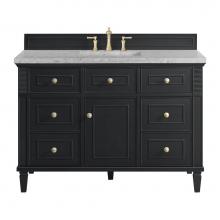 James Martin Vanities 424-V48-BKO-3EJP - Lorelai 48'' Single Vanity, Black Onyx w/ 3 CM Eternal Jasmine Pearl Quartz Top