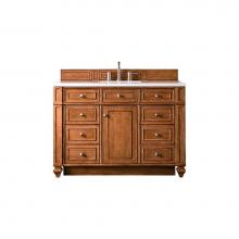 James Martin Vanities 157-V48-SBR-3WZ - Bristol 48'' Single Vanity, Saddle Brown, w/ 3 CM White Zeus Quartz Top