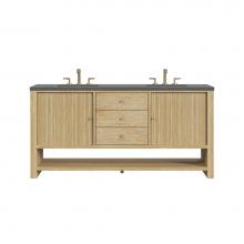 James Martin Vanities D404-V72-SWO-3CSP - Marigot Single 72'' Double Vanity, Sunwashed Oak w/ 3 CM Charcoal Soapstone Quartz Top