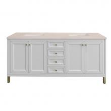 James Martin Vanities 305-V72-GW-3EMR - Chicago 72'' Double Vanity, Glossy White w/ 3 CM Eternal Marfil Top