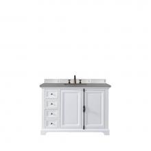 James Martin Vanities 238-105-V48-BW-3GEX - Providence 48'' Single Vanity Cabinet, Bright White, w/ 3 CM Grey Expo Quartz Top