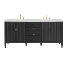 James Martin Vanities 485-V72-CBO-3WZ - Myrrin 72'' Double Vanity, Carbon Oak w/ 3 CM White Zeus Quartz Top