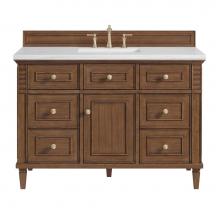 James Martin Vanities 424-V48-WLT-3AF - Lorelai 48'' Single Vanity, Mid-Century Walnut w/ 3 CM Arctic Fall Solid Surface Top