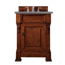 James Martin Vanities 147-114-V26-WCH-3GEX - Brookfield 26'' Single Vanity, Warm Cherry w/ 3 CM Grey Expo Quartz Top