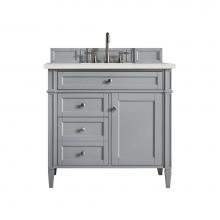 James Martin Vanities 650-V36-UGR-3LDL - Brittany 36'' Single Vanity, Urban Gray w/ 3 CM Lime Delight Quartz Top