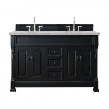 James Martin Vanities 147-114-5731-3VSL - Brookfield 72'' Double Vanity, Antique Black w/ 3 CM Victorian Silver Quartz Top