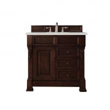 James Martin Vanities 147-114-5566-3LDL - Brookfield 36'' Single Vanity, Burnished Mahogany w/ 3 CM Lime Delight Quartz Top