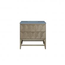 James Martin Vanities D100-V36-PBO-3CBL - Emmeline 36'' Single Vanity, Pebble Oak w/ 3CM Cala Blue Top