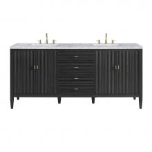 James Martin Vanities 485-V72-CBO-3CAR - Myrrin 72'' Double Vanity, Carbon Oak w/ 3 CM Carrara White Marble Top