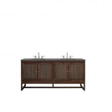 James Martin Vanities E645-V72-MCA-3GEX - Athens 72'' Double Vanity Cabinet, Mid Century Acacia, w/ 3 CM Grey Expo Quartz Top