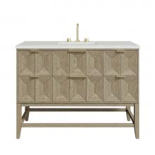 James Martin Vanities D100-V48-PBO-3LDL - Emmeline 48'' Single Vanity, Pebble Oak w/ 3 CM Lime Delight Quartz Top