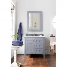 James Martin Vanities 527-V36-SL-3WZ - Palisades 36'' Single Vanity, Silver Gray, w/ 3 CM White Zeus Quartz Top