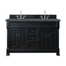 James Martin Vanities 147-114-5731-3PBL - Brookfield 72'' Double Vanity, Antique Black w/ 3 CM Parisien Bleu Quartz Top